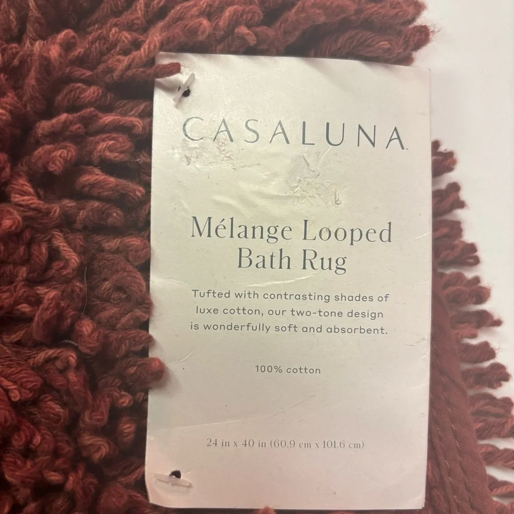 NWT Casaluna Melange Looped Plush Brown Bath Mat